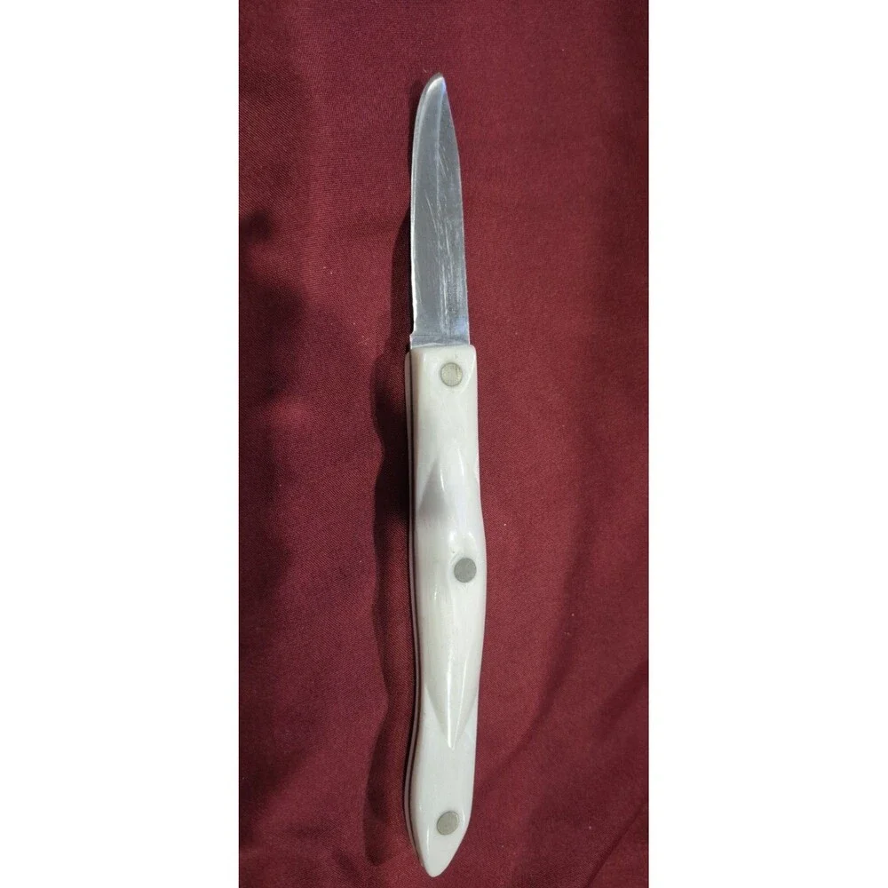 VINTAGE Cutco 1720 Paring Knife Classic Pearl White Handle Swirl USA Made EUC